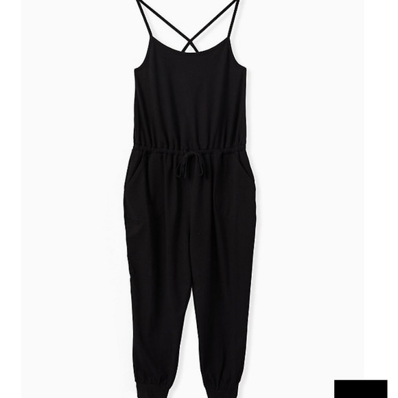 torrid Pants - Torrid black crisscross back crop active jumpsuit